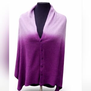 Purple‎ ombre tone button scarf